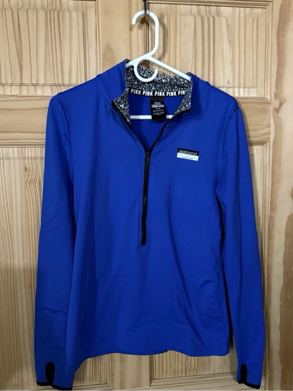 Victoria's Secret PINK Royal Blue and Black 1/2 zip pullover EUC